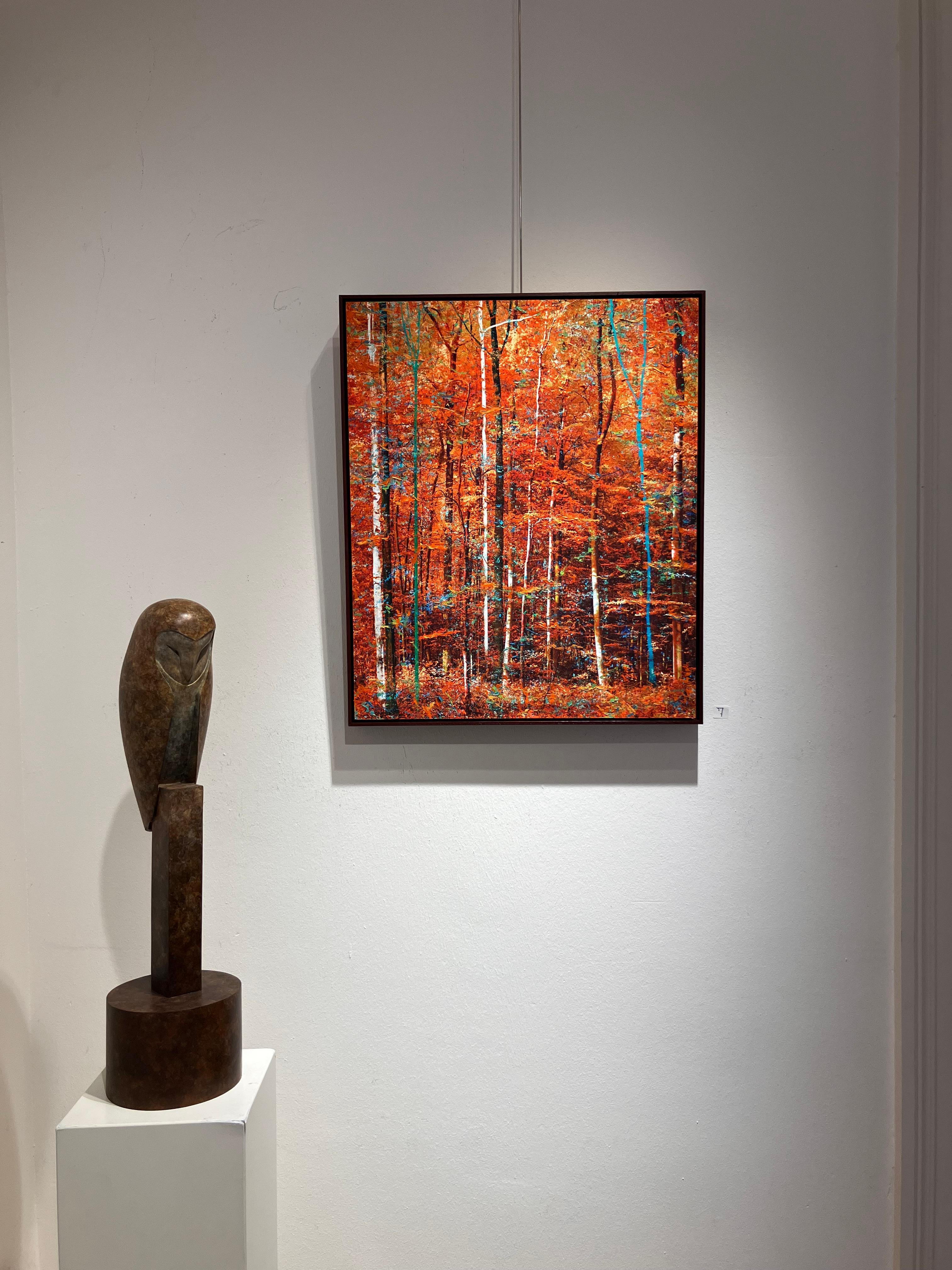 ''Eden'' Oeuvre d'art unique d'une forêt en automne orange, arbres en vente 4