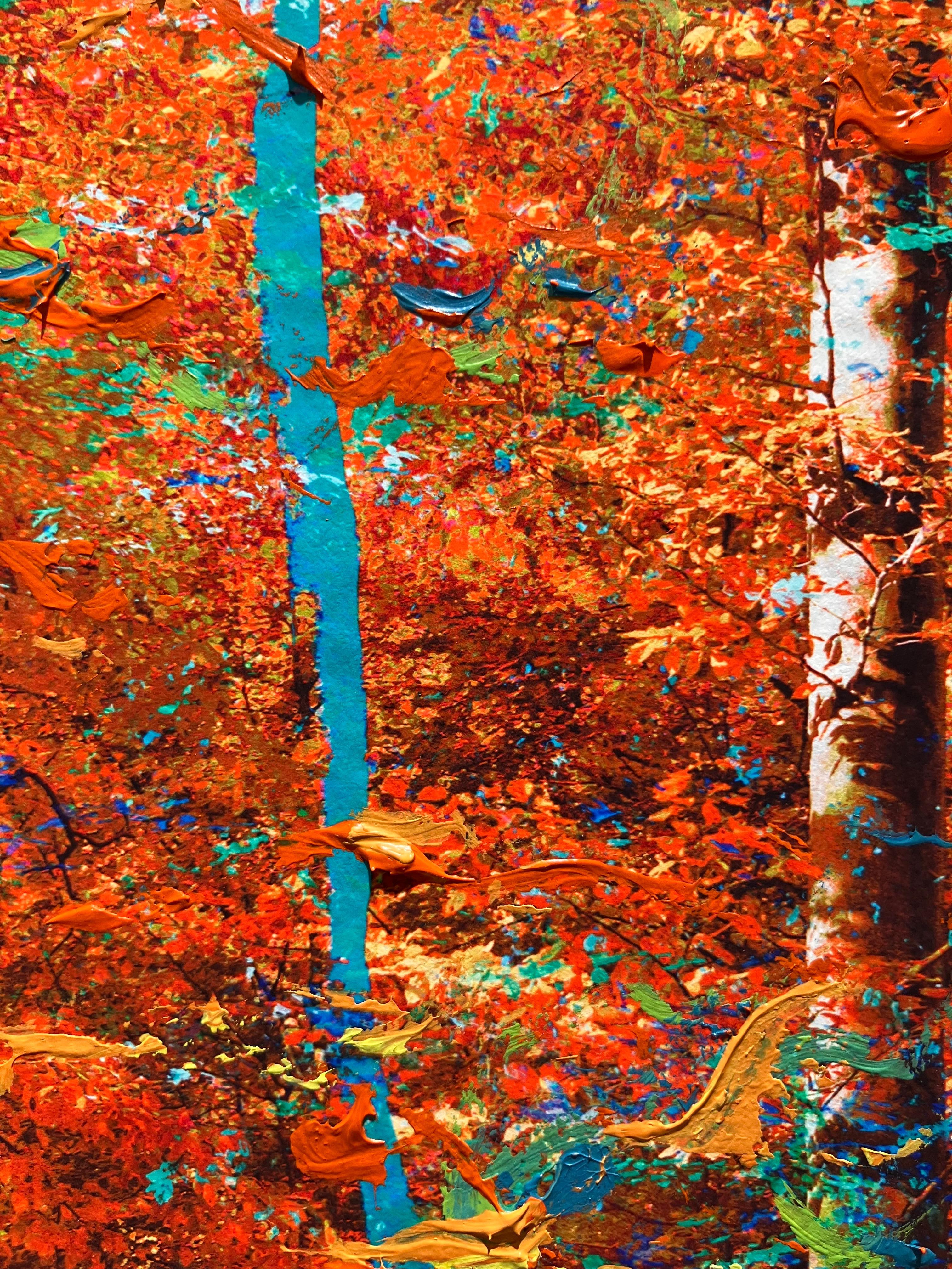 ''Eden'' Oeuvre d'art unique d'une forêt en automne orange, arbres en vente 5