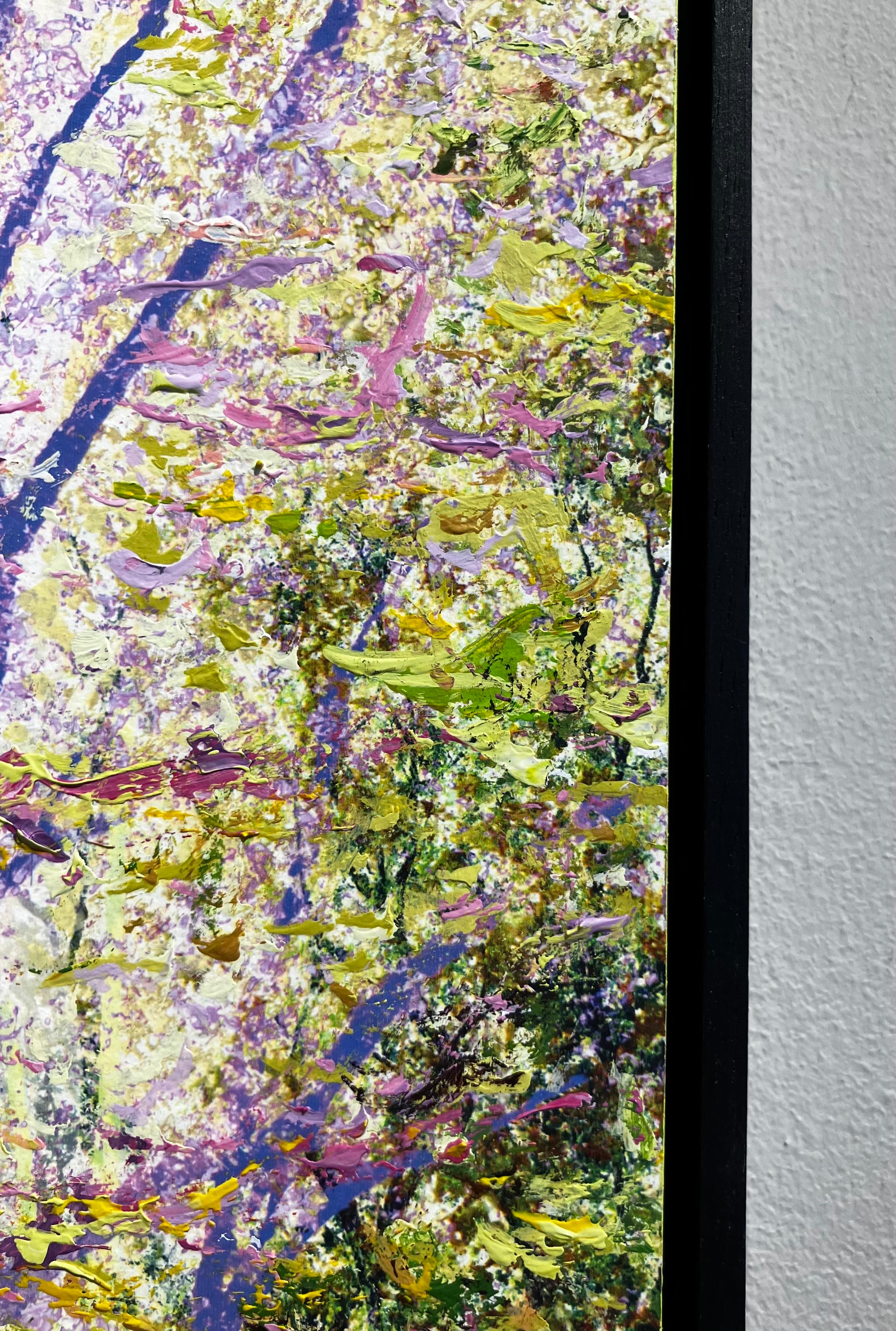 'Sweet Melody' Unique Artwork of a Forest in Yellow, Pink, Purple, Green For Sale 5