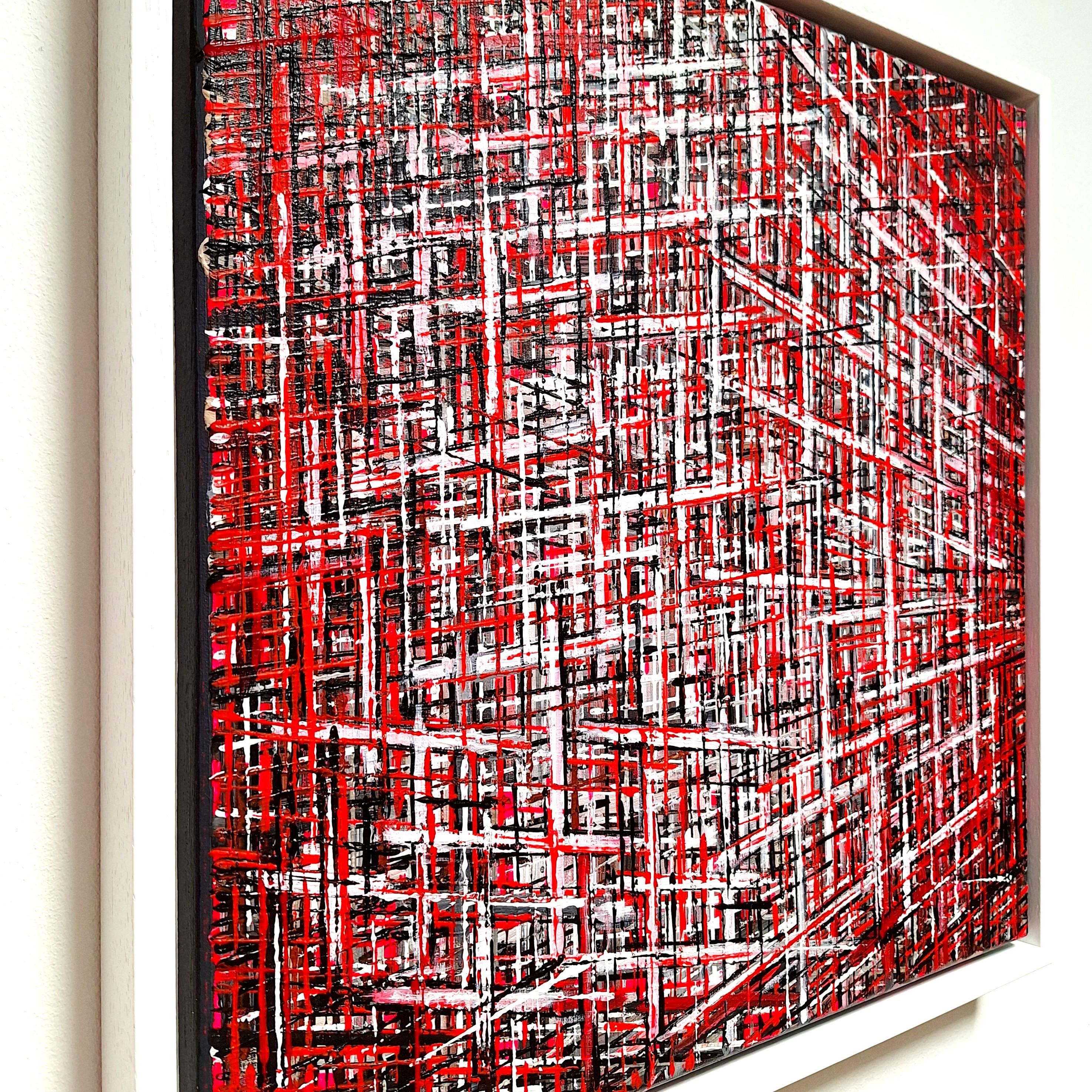 F20249 - quadro geometrico astratto moderno contemporaneo su tela - Painting Contemporaneo di Martin Copier