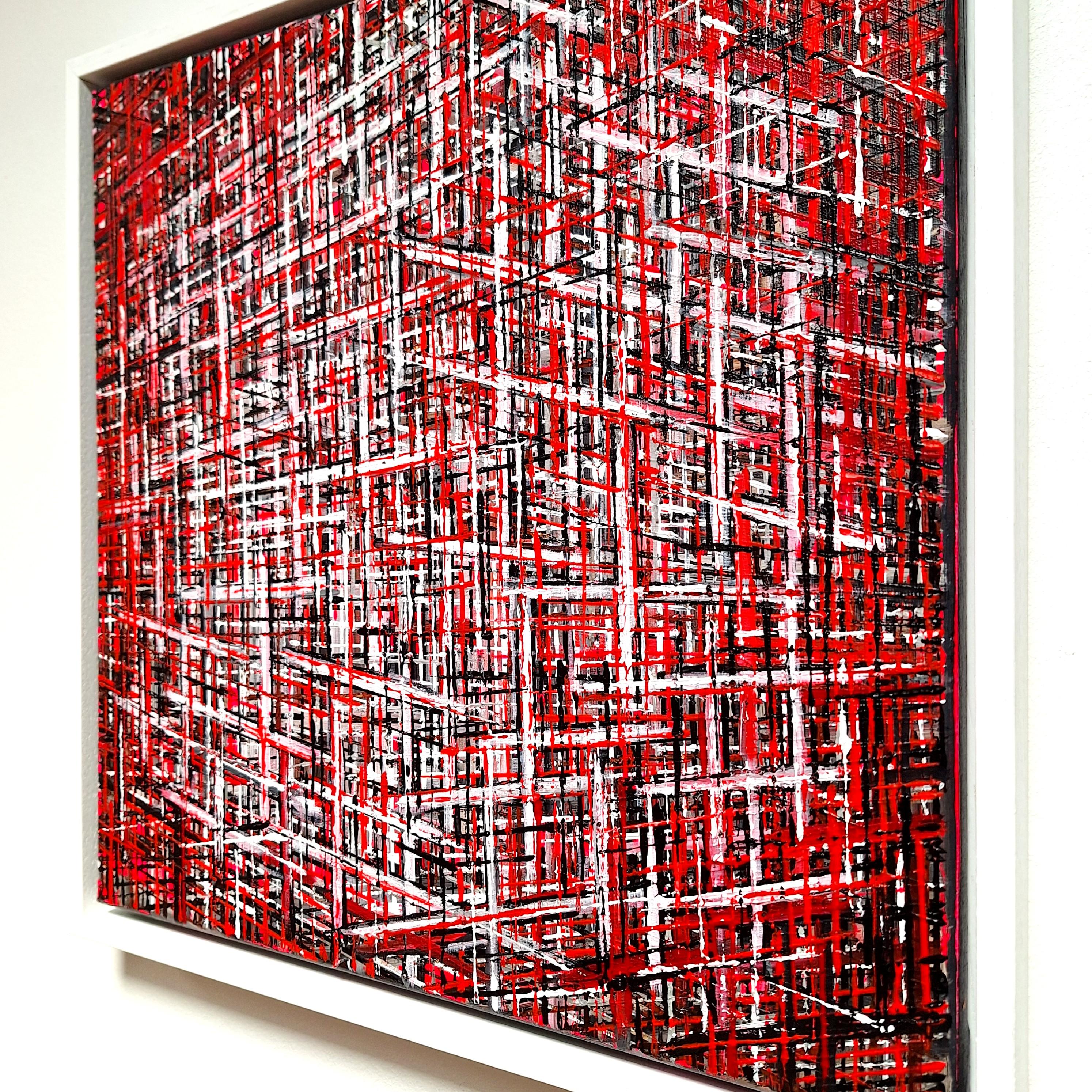 F20249 - quadro geometrico astratto moderno contemporaneo su tela - Abstract Painting Marrone di Martin Copier