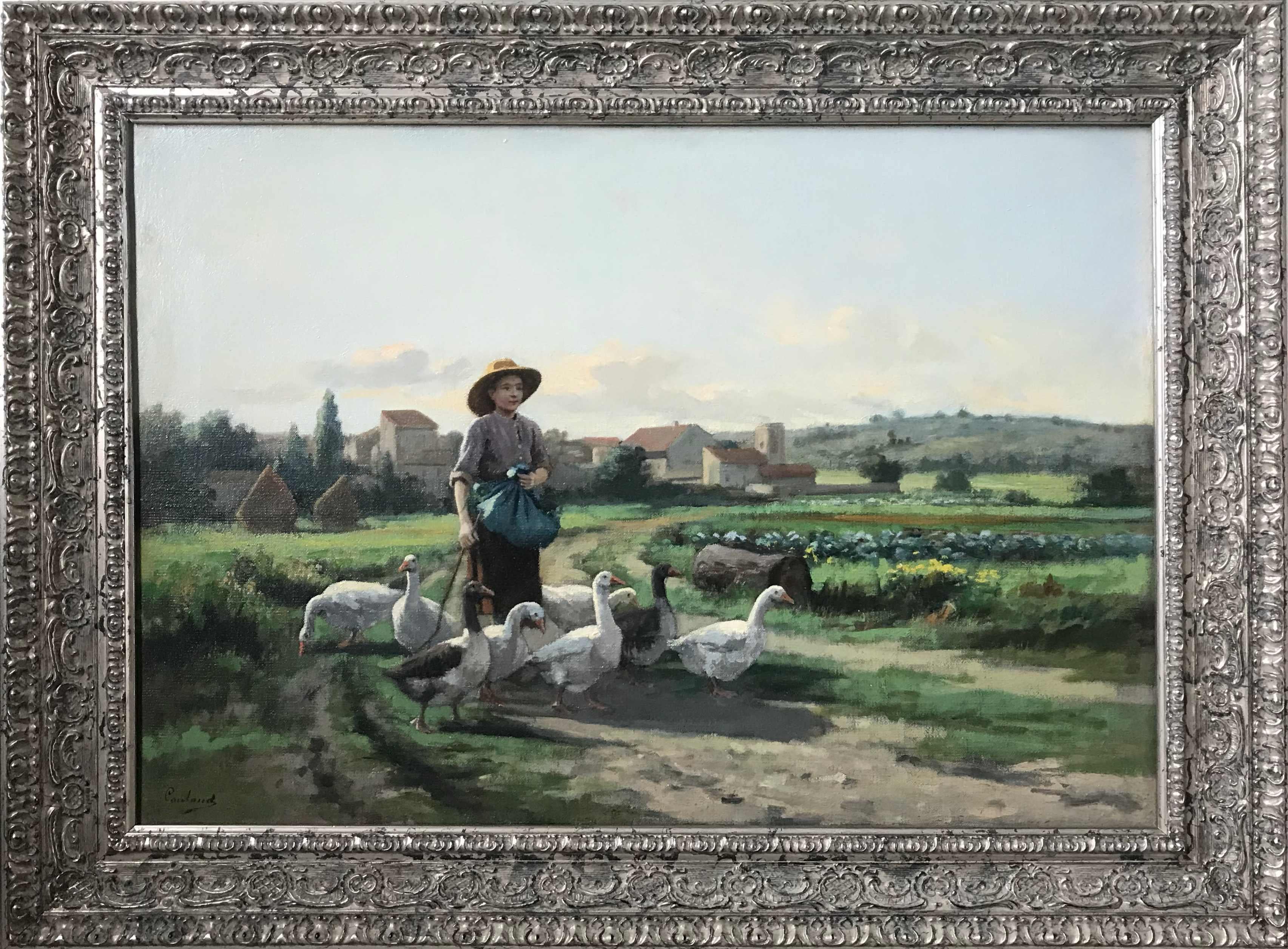 girl with geese painting