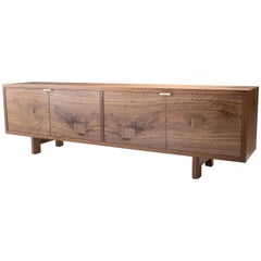 Martin Credenza, Walnut and Brass, Four-Door, Show Sample