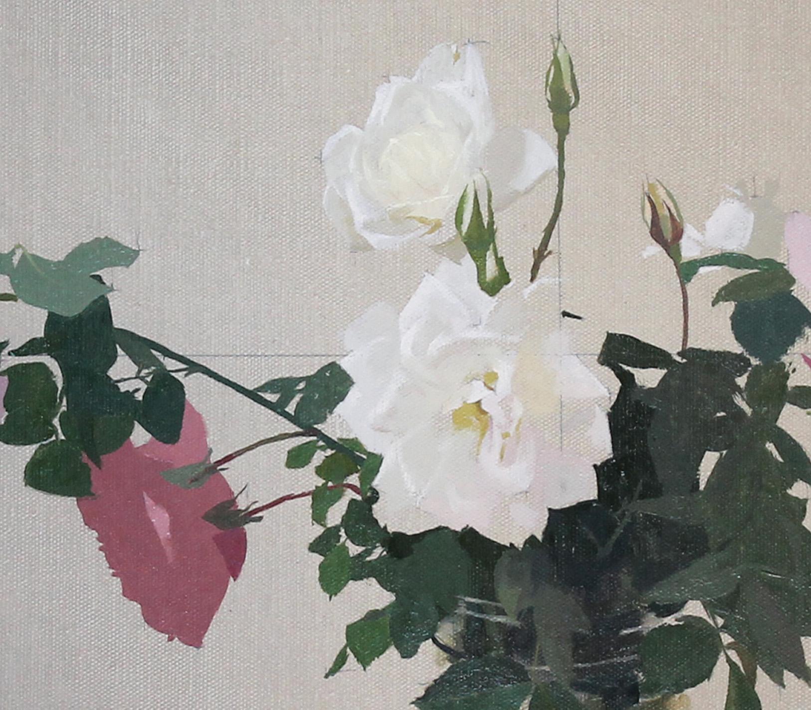 Garden Roses 1 - Painting by Martin Dimitrov