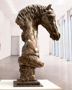 Impressionist horsehead - Martín Duque Impressionist Bronze layer Sculpture