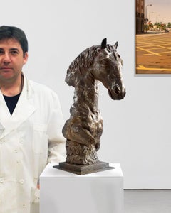 Impressionist horsehead - Martín Duque Impressionist Bronze layer Sculpture