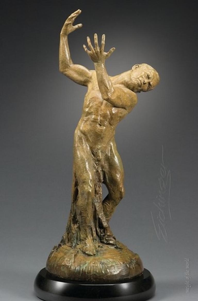 Martin Eichinger Figurative Sculpture - "Weight of the World"