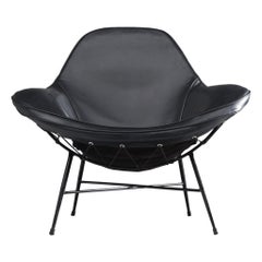 Martin Eisler Armchair in Steel and Leather