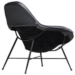 Martin Eisler Armchair in Steel and Leather