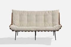 Martin Eisler Attribuzione, Divano, Legno, Fabrice, Metallo, Brasile, 1960s