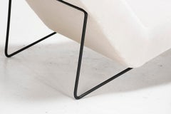 Martin Eisler & Carlo Hauner Brazilian Mid-century Chaise Lounge Cream Upholster