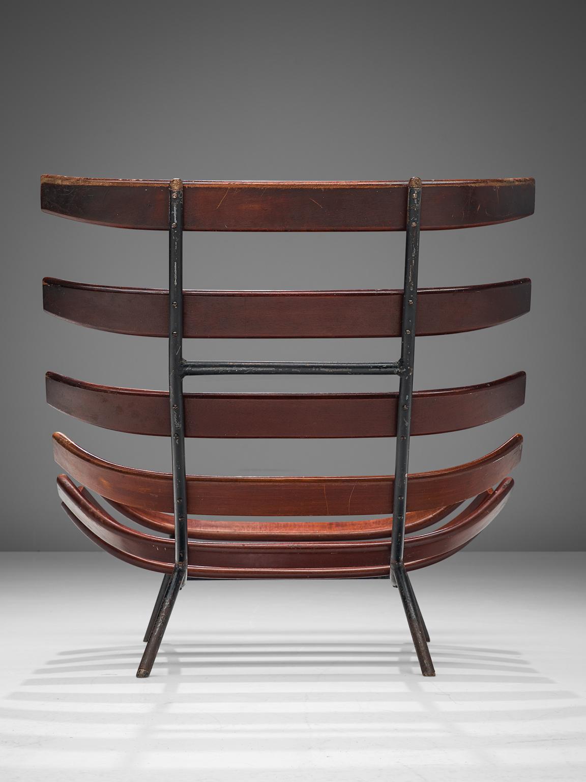 Metal Martin Eisler & Carlo Hauner ' Costela' Chair in Rosewood