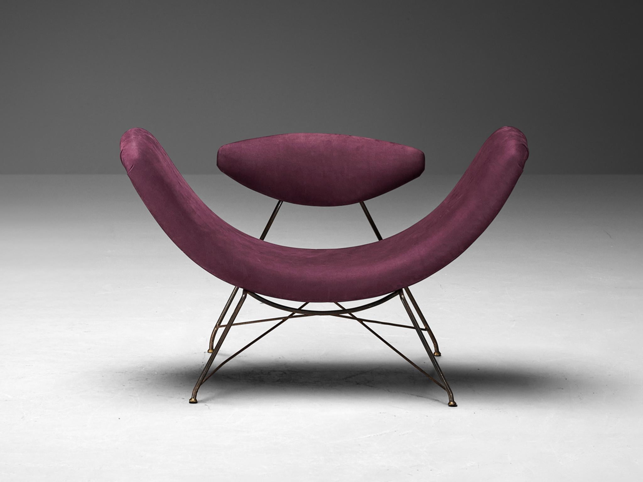 Martin Eisler & Carlo Hauner Early Edition 'Reversible' Chair in Leather In Good Condition In Waalwijk, NL