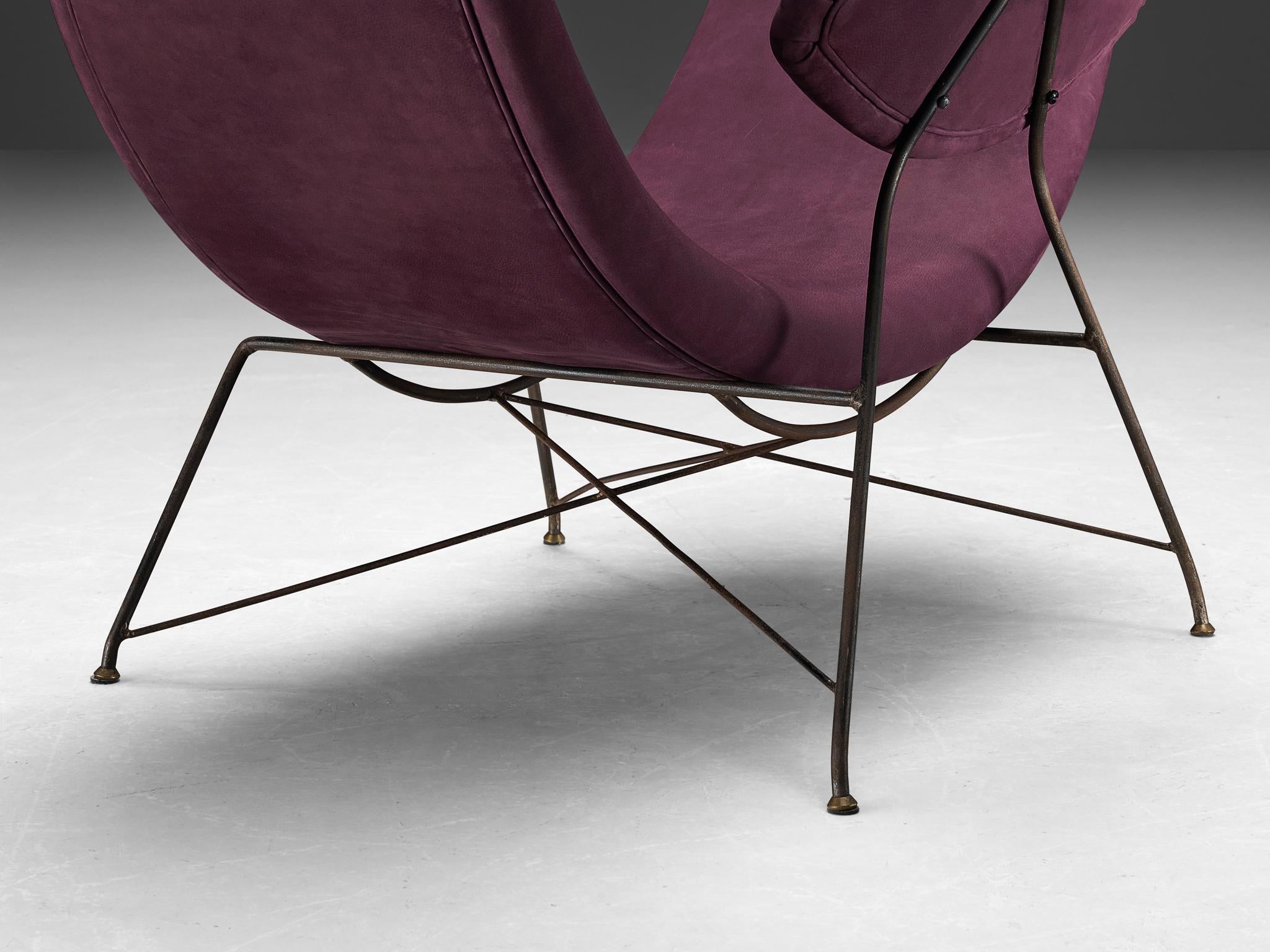 Mid-20th Century Martin Eisler & Carlo Hauner Early Edition 'Reversible' Chair in Leather