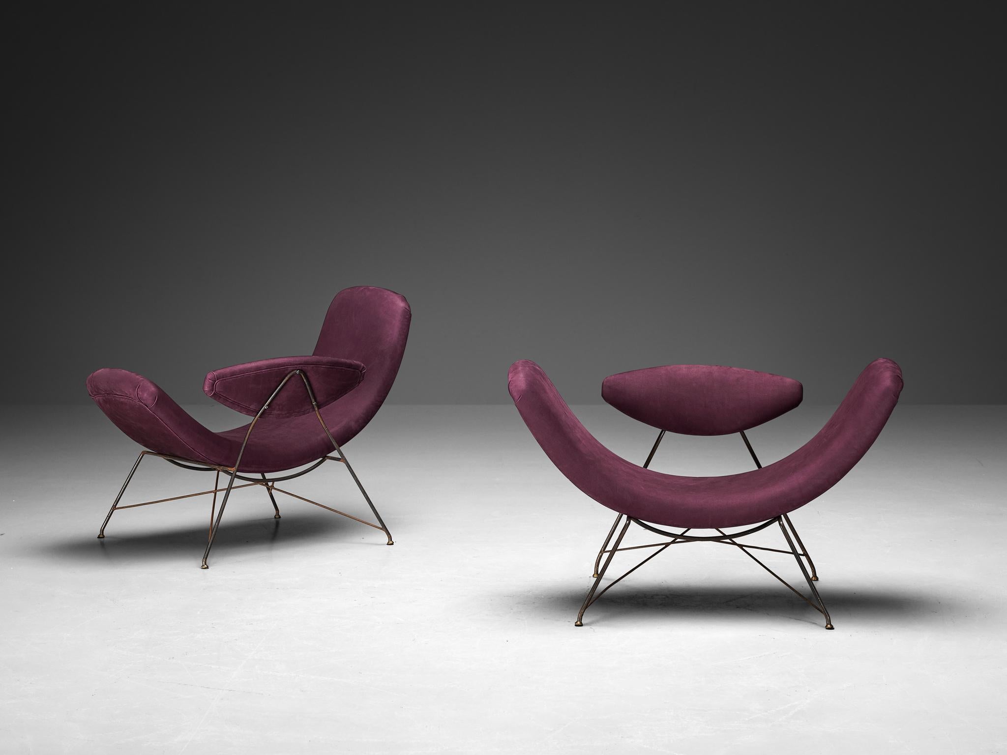 Martin Eisler & Carlo Hauner Early Edition 'Reversible' Chairs in Leather  For Sale 3