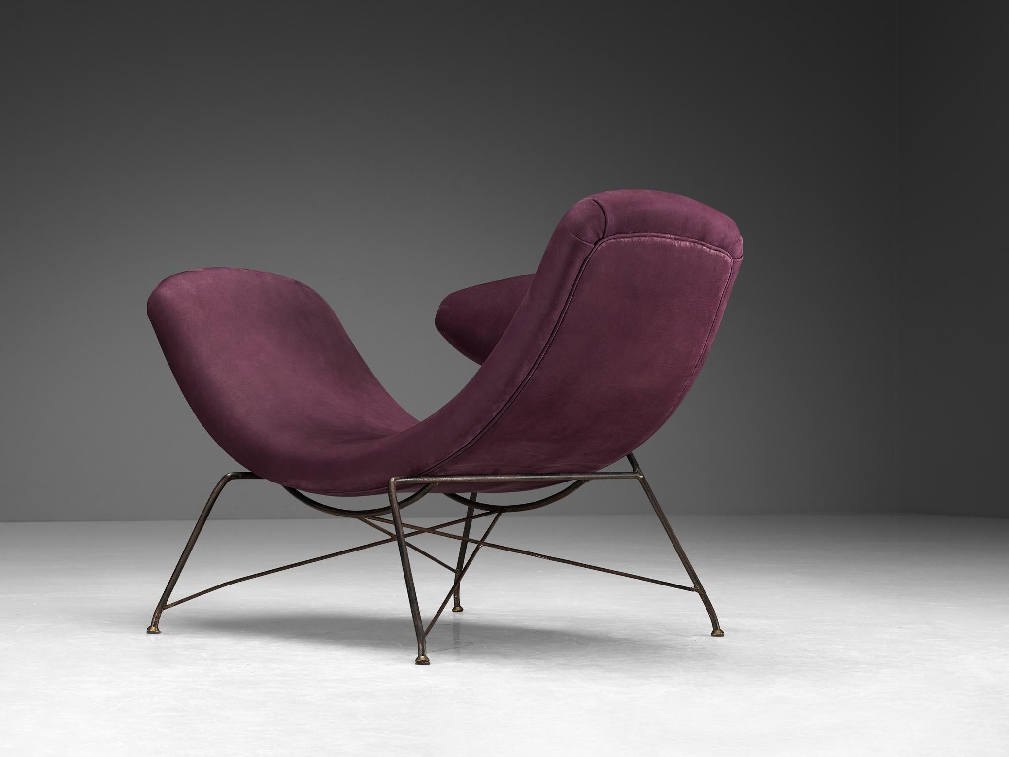 Martin Eisler & Carlo Hauner Early Edition 'Reversible' Chairs in Leather  For Sale 4