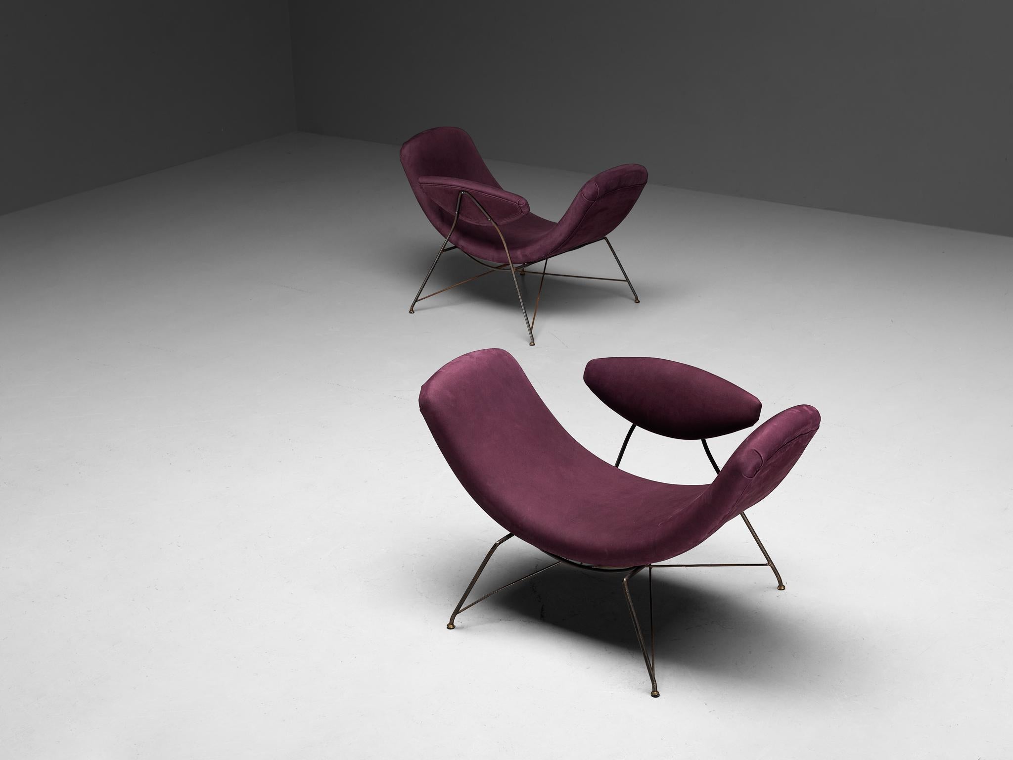 Martin Eisler & Carlo Hauner Early Edition 'Reversible' Chairs in Leather  For Sale 1