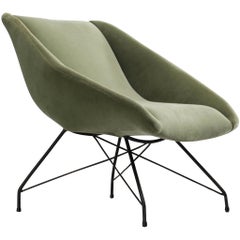 Martin Eisler & Carlo Hauner Green Velvet Lounge Chair