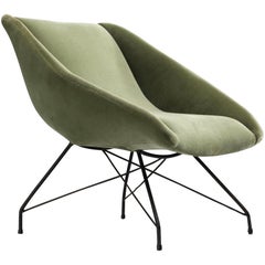 Martin Eisler & Carlo Hauner Lounge Chair in Green Velvet