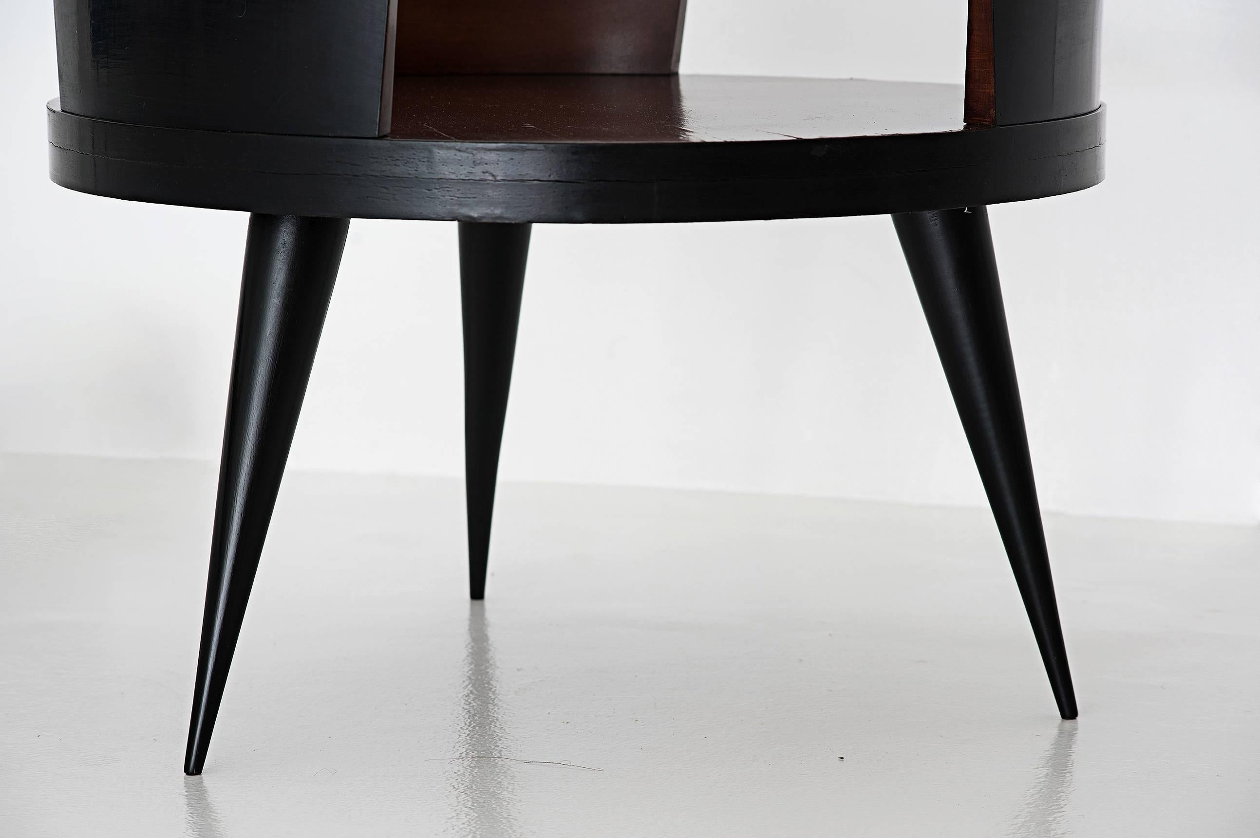 Mid-Century Modern Martin Eisler & Carlo Hauner Round Brazilian Wood and Glass Coffee Table For Sale