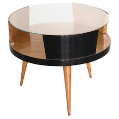 Runder Couchtisch aus brasilianischem Holz und Glas von Martin Eisler & Carlo Hauner