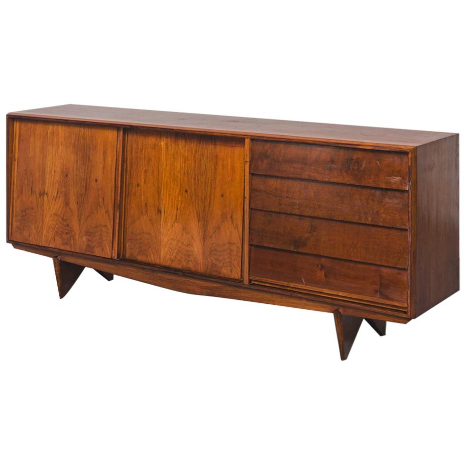 Credenza Martin Eisler de palisandro, diseño brasileño de mediados de siglo, 1950