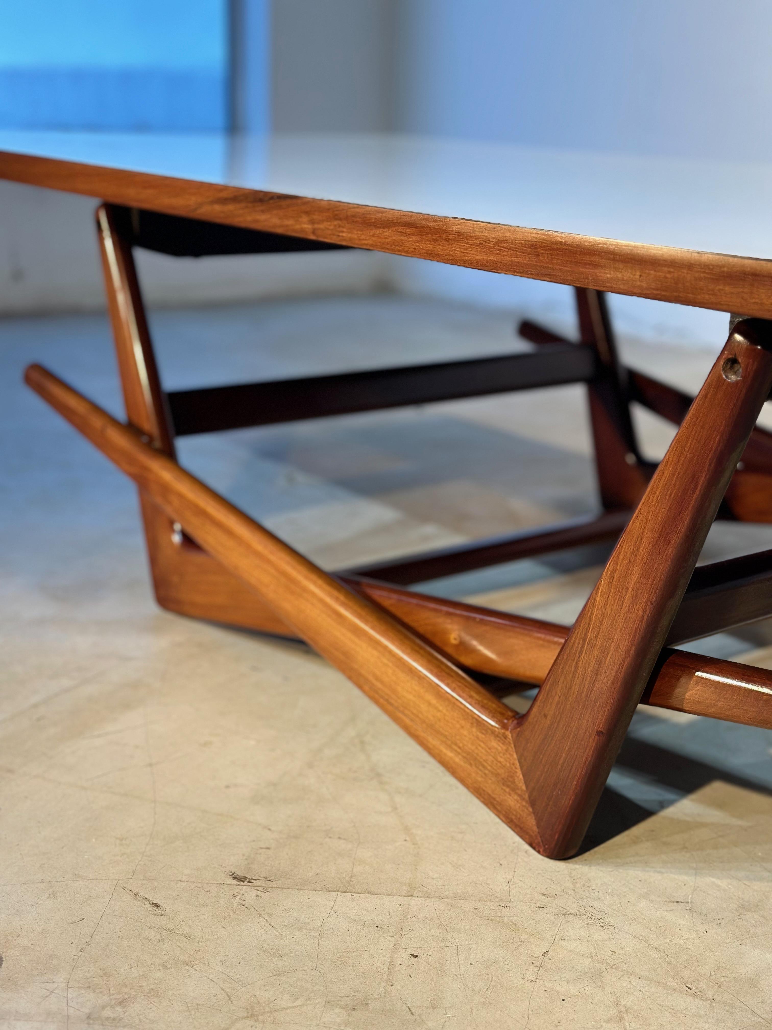 Brazilian Martin Eisler for Forma. Mid-Century Modern Folding Center/Dining Table in Wood For Sale