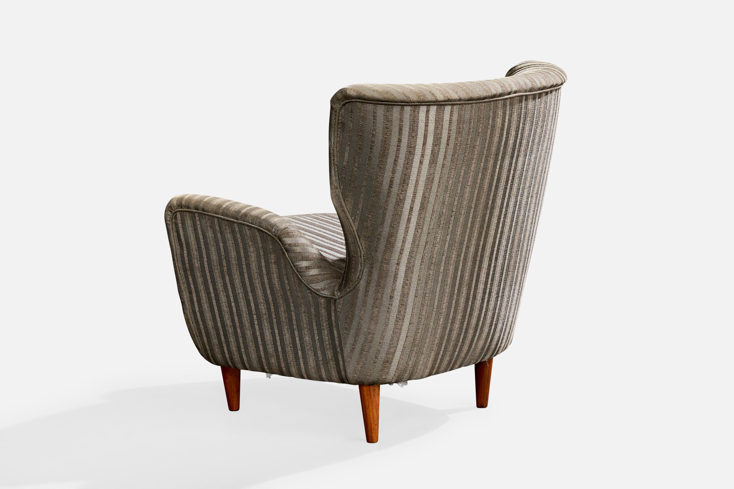 Martin Eisler, Lounge Chairs, Stoff, Holz, Brasilien, 1950er Jahre (Mitte des 20. Jahrhunderts) im Angebot