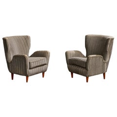 Martin Eisler, Lounge Chairs, Fabric, Wood, Brazil, 1950s