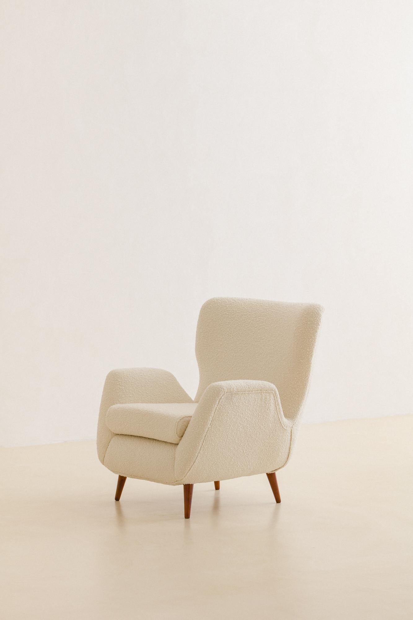 Fabric Martin Eisler, Rare Armchair, Forma S.A. Mid-Century Modern Brazilian, 1955 For Sale