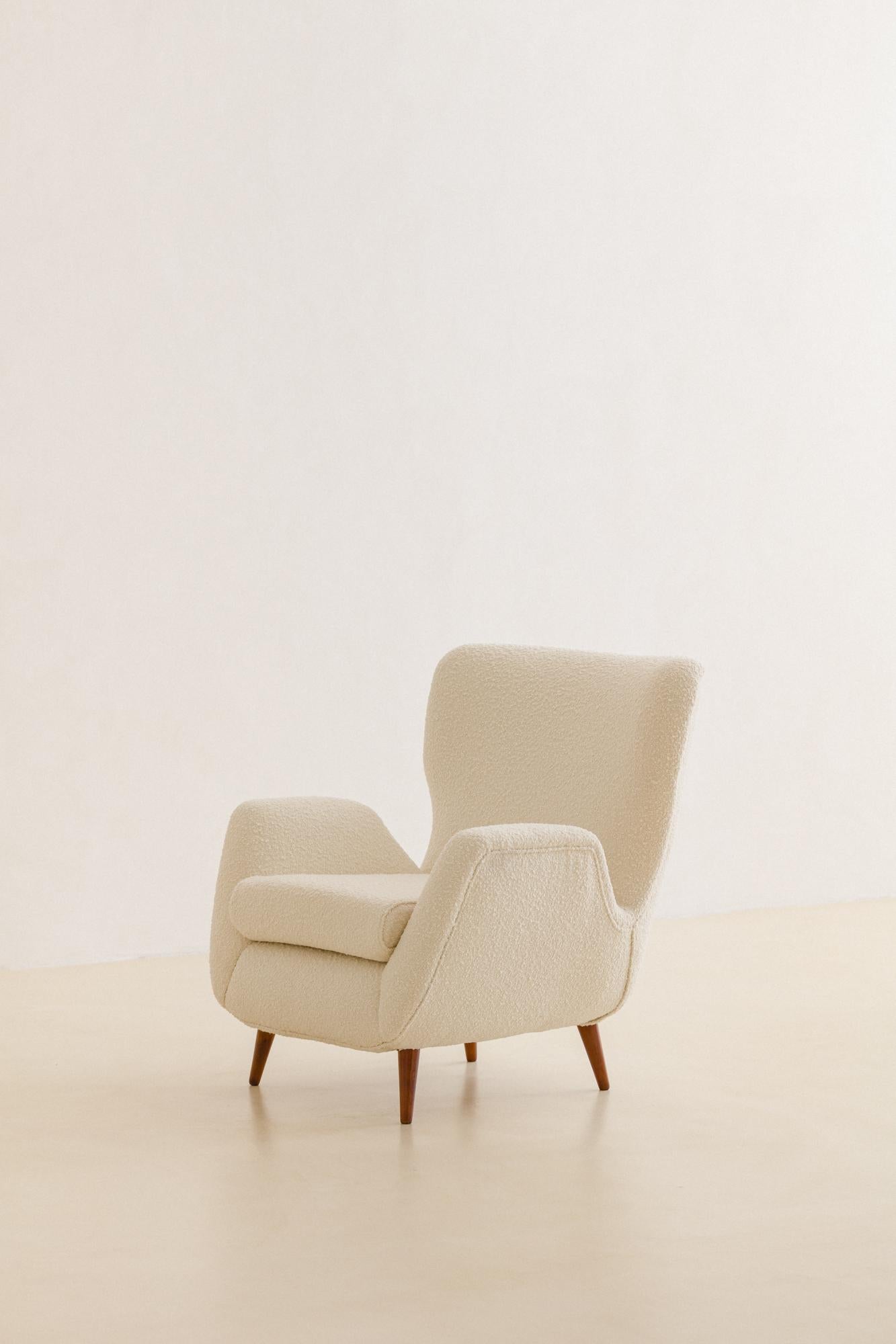 Bois de feuillus Fauteuil rare de Martin Eisler, Forma S.A. Brésilien moderne du milieu du siècle dernier, 1955 en vente