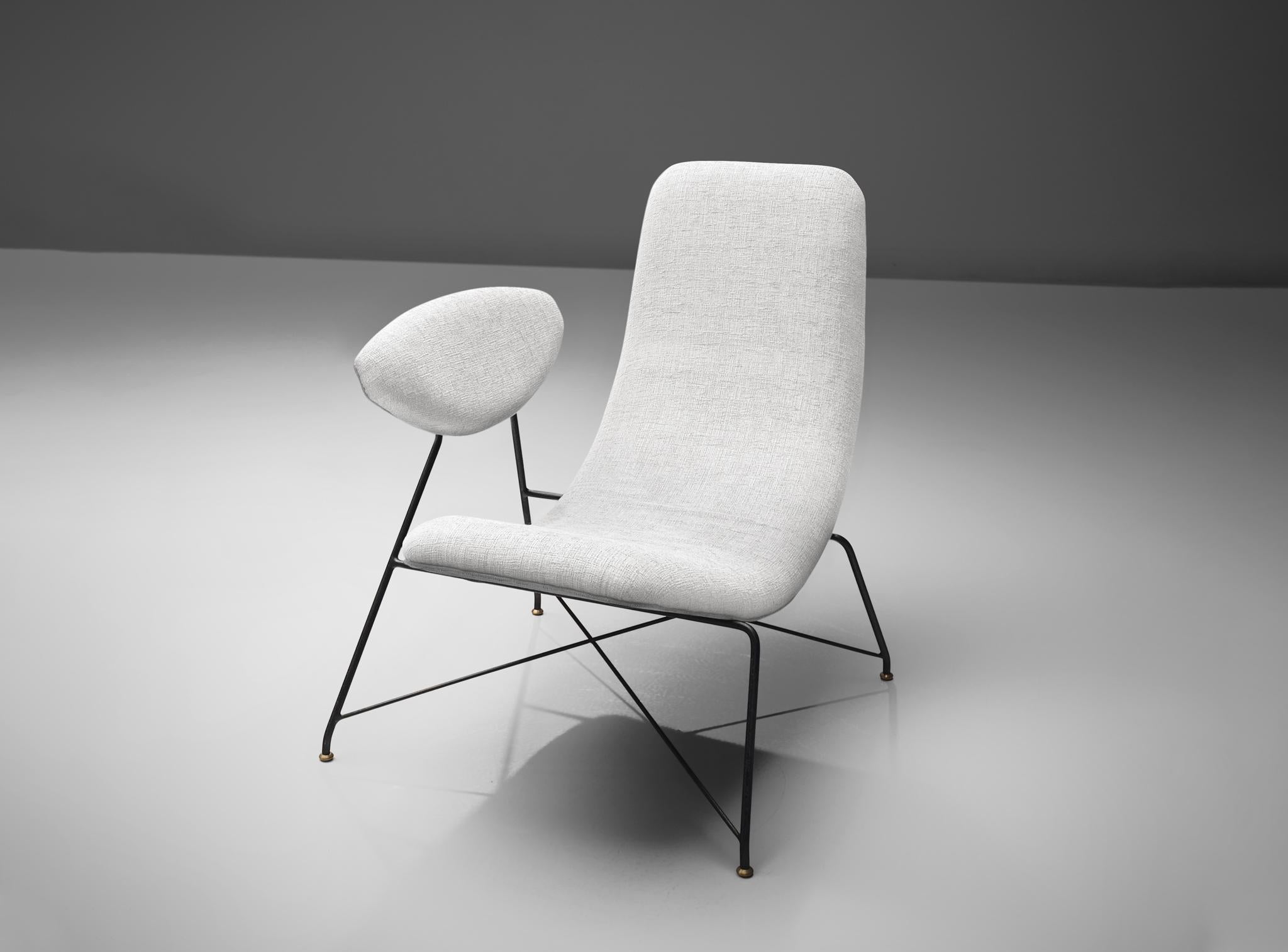 Martin Eisler Reversible Chair Customizable in Off-White Fabric 3