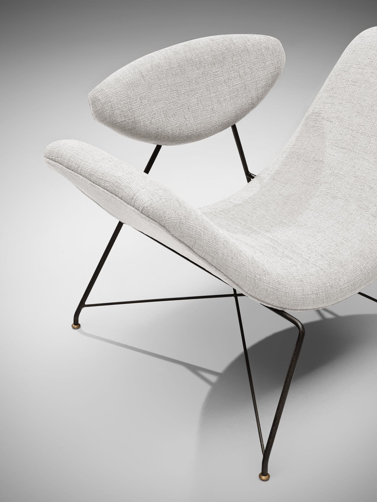 Mid-Century Modern Martin Eisler Reversible Chair Customizable in Off-White Fabric