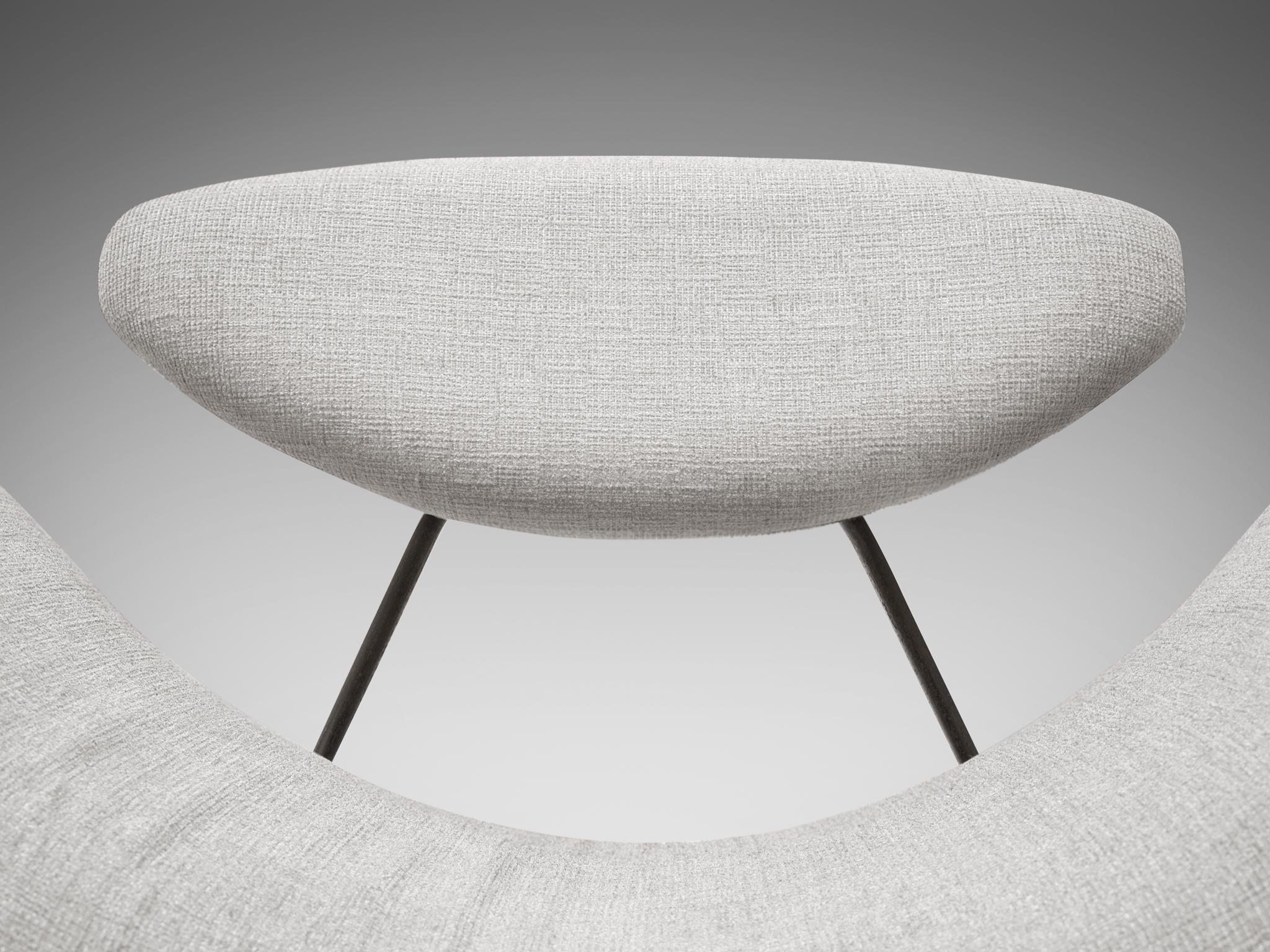 Martin Eisler Reversible Chair Customizable in Off-White Fabric 2