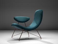 Martin Eisler Reversible Chair in Blue Upholstery