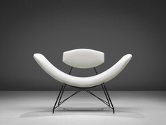 Martin Eisler Reversible Chair Reupholstered in White Linen