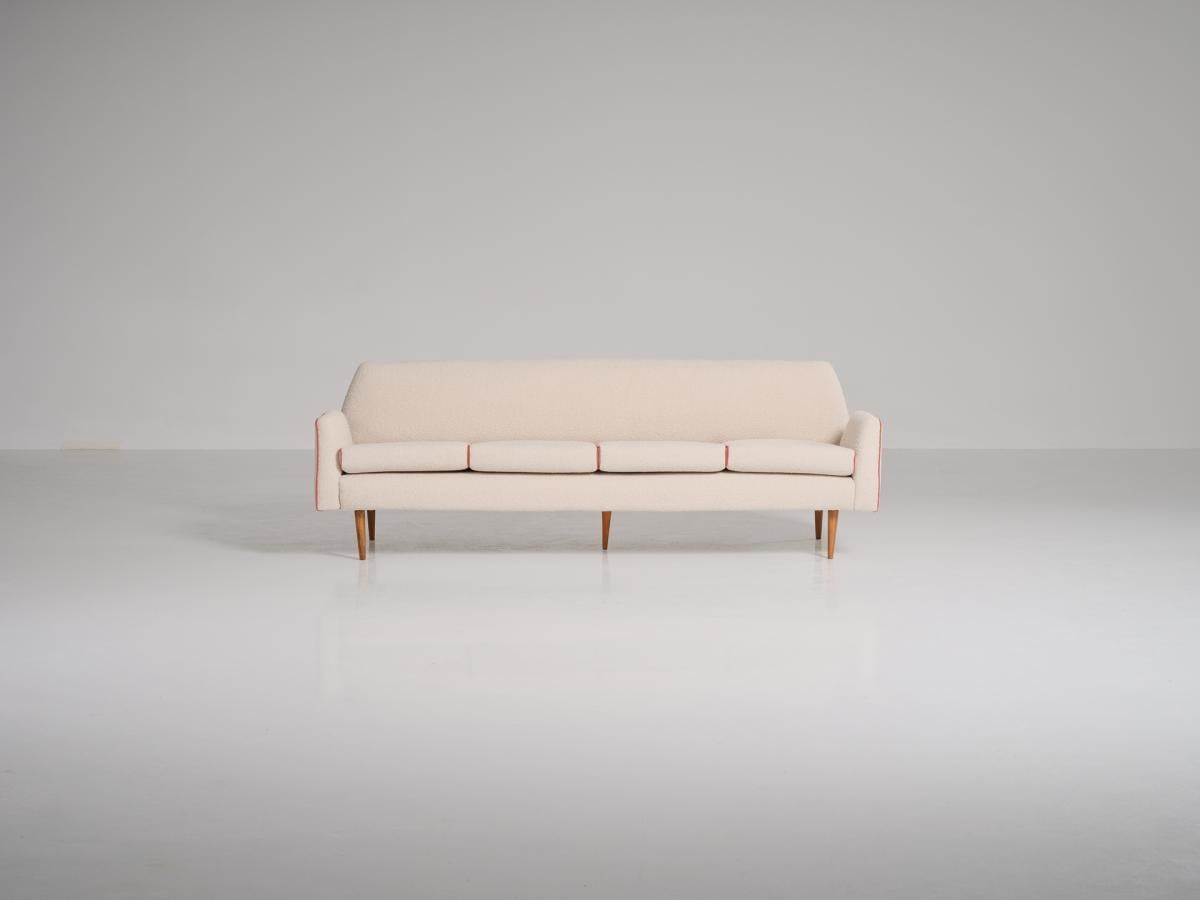 The sofa designed by Martin Eisler, in collaboration with Carlo Hauner, stands out as a truly unique piece that embodies the visionary creativity of these celebrated Brazilian designers. Known for their significant contributions to mid-century