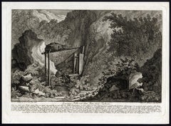Hunting scene catching a badger in a trap by Ridinger - Engraving - 18th century