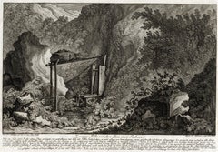 Hunting scene catching a badger in a trap by Ridinger - Engraving - 18th century