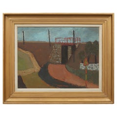 Martin Emond, the Viaduct, Oil on Board, Signed