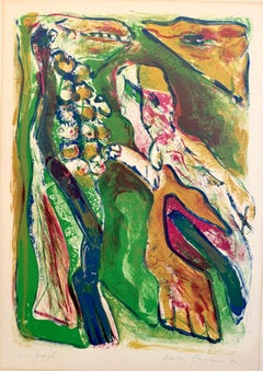 RENDEZ-VOUS AU JARDIN ZOOLOGIQUE Lithographie sur pierre signée Monstres surréalistes, Figure