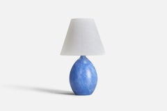 Martin Flodén, Table Lamp, Blue-Glazed Stoneware, Sweden, 1970s