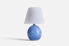 Martin Flodén, Table Lamp, Blue-Glazed Stoneware, Sweden, 1970s