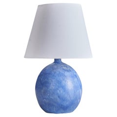 Martin Flodén, Table Lamp, Blue-Glazed Stoneware, Sweden, 1970s