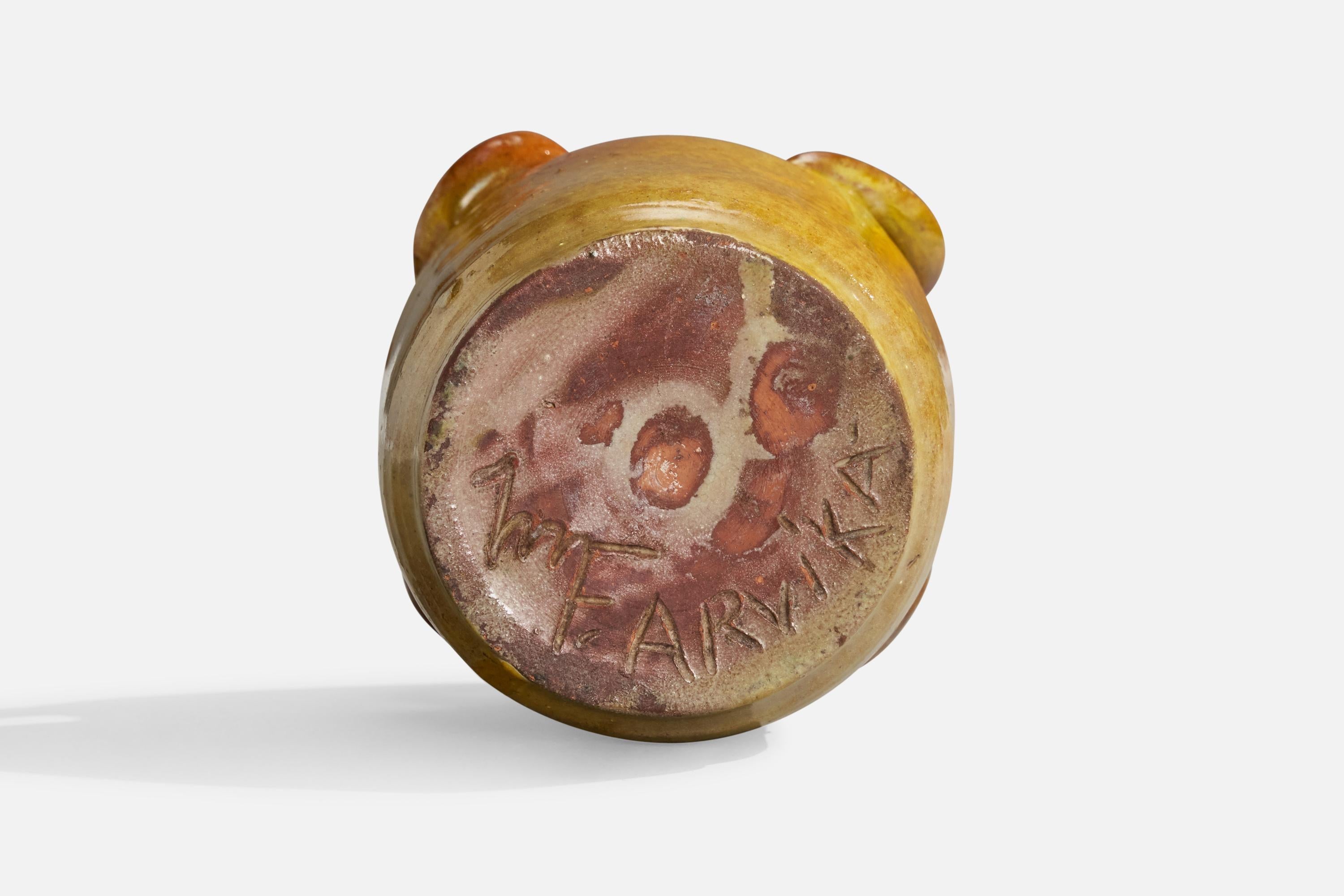 Céramique Martin Flodén, vase, céramique, Suède, années 1930 en vente