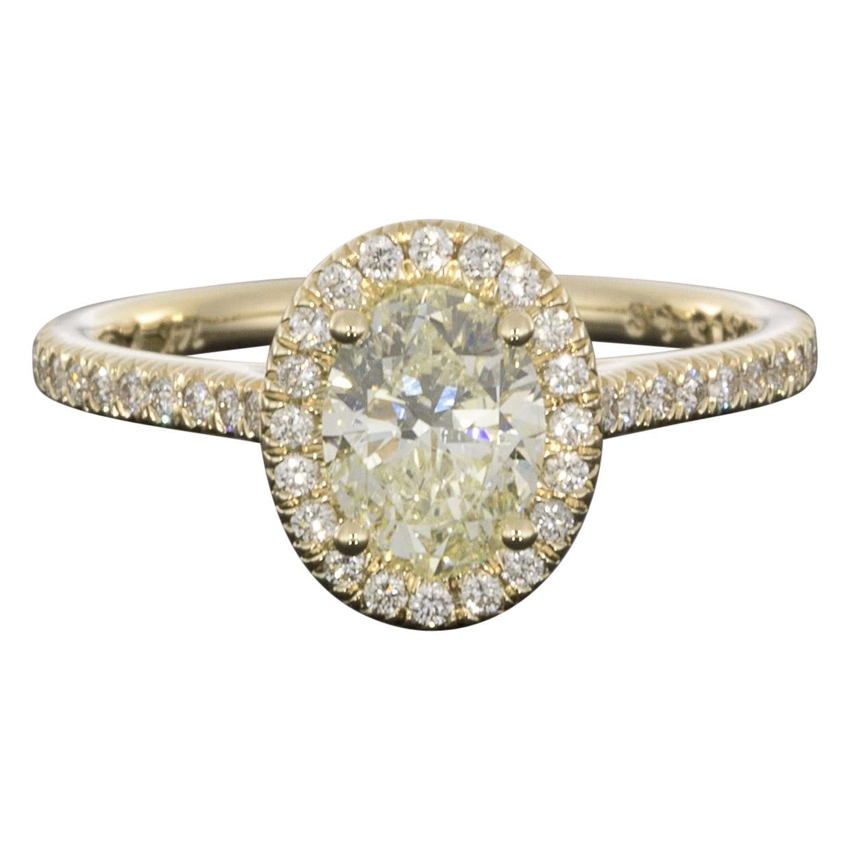 Martin Flyer 1.20 Carat GIA Certified Oval Diamond Halo Engagement Ring