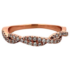 Bandeau d'anniversaire torsadé en or rose 14k et diamants de Martin Flyer
