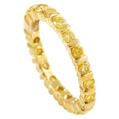 Martin Flyer, bague d'éternité en or jaune 18 carats et diamants jaunes