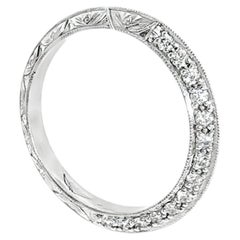 Martin Flyer  18K White Gold Knife Edge Ring SZ6.5