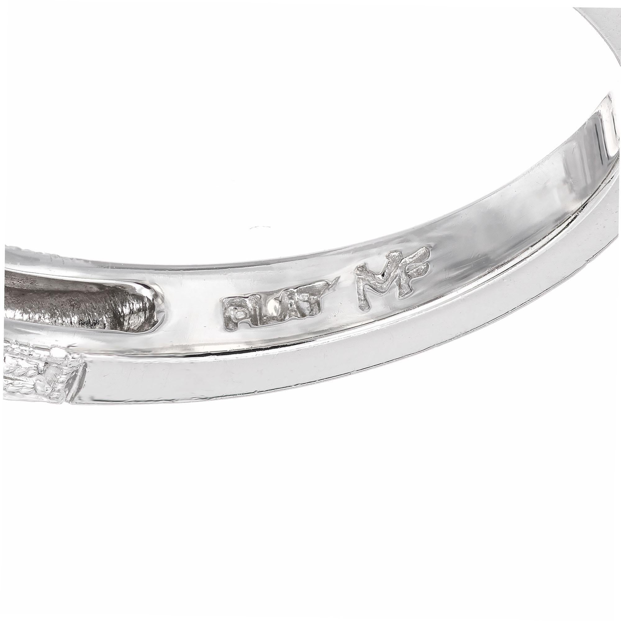 Women's Martin Flyer GIA Cert 1.22 Carat Diamond Platinum Three-Stone Engagement Ring For Sale